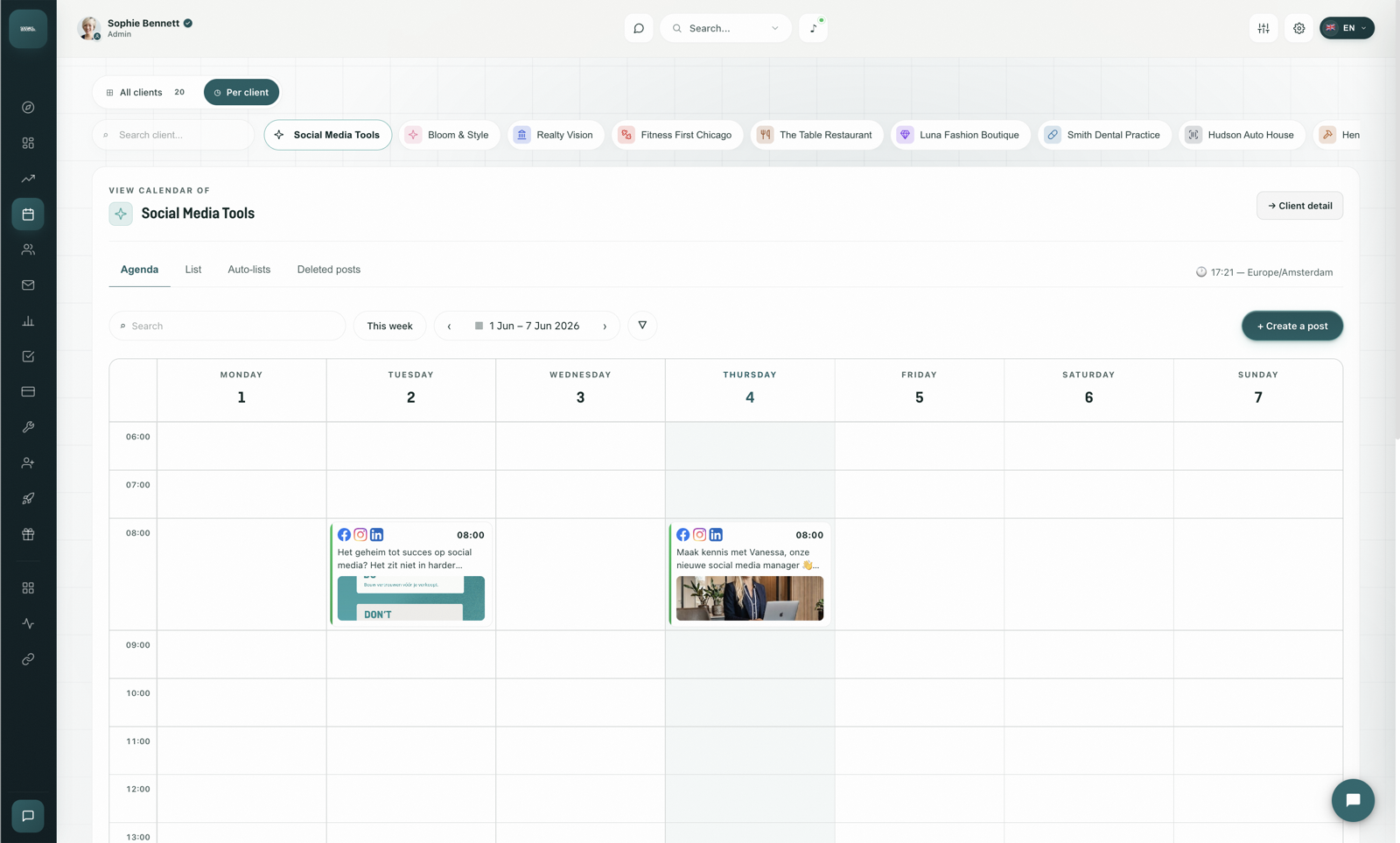 Content calendar